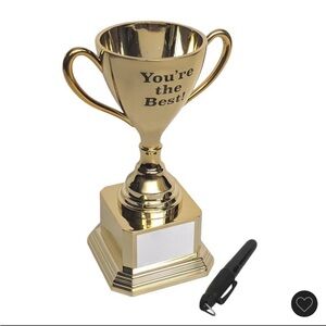 Target Gold Trophy Cup with Black Pen